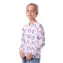 Cute And Funny Purple Hedgehogs On A White Background Kids  Long Sleeve Tee with Frill  View2