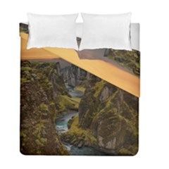 Landscape-cannon-river-mountain Duvet Cover Double Side (full/ Double Size) by Sudhe