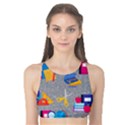 80s and 90s School Pattern Tank Bikini Top View1