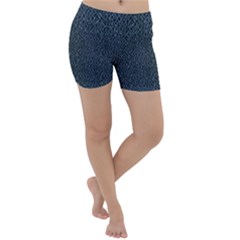 Blue Stripes On Dark Background Lightweight Velour Yoga Shorts by SychEva