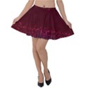 Red Splashes On Purple Background Velvet Skater Skirt View1