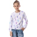 Purple And Blue Cacti Kids  Long Sleeve Tee with Frill  View1