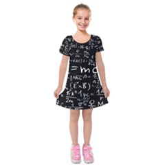 Science-albert-einstein-formula-mathematics-physics-special-relativity Kids  Short Sleeve Velvet Dress by Sudhe