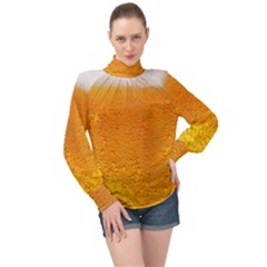 Beer Bubbles Pattern High Neck Long Sleeve Chiffon Top by Sudhe
