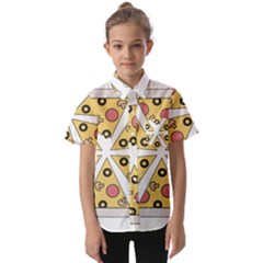Pizza-slice-food-italian Kids  Short Sleeve Shirt by Sudhe