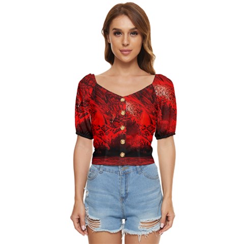 Planet-hell-hell-mystical-fantasy Button Up Blouse by Sudhe