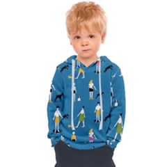Girls Walk With Their Dogs Kids  Overhead Hoodie by SychEva
