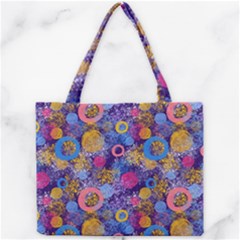 Multicolored Splashes And Watercolor Circles On A Dark Background Mini Tote Bag by SychEva