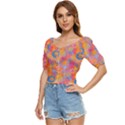 Multicolored Splashes And Watercolor Circles On A Dark Background Button up blouse View2