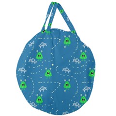 Funny Aliens With Spaceships Giant Round Zipper Tote by SychEva
