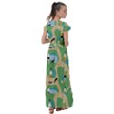 Girls With Dogs For A Walk In The Park Flutter Sleeve Maxi Dress View2