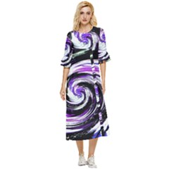 Canvas-acrylic-digital-design Double Cuff Midi Dress by Amaryn4rt