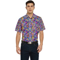 Multicolored Circles And Spots Men s Short Sleeve Pocket Shirt  by SychEva