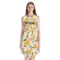 Yellow Juicy Pears And Apricots Sleeveless Chiffon Dress   by SychEva