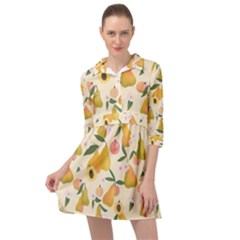 Yellow Juicy Pears And Apricots Mini Skater Shirt Dress by SychEva