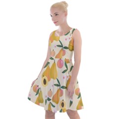 Yellow Juicy Pears And Apricots Knee Length Skater Dress by SychEva