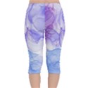 Purple and blue alcohol ink  Velvet Capri Leggings  View2