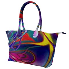 Colorful Rainbow Modern Paint Pattern 13 Canvas Shoulder Bag by DinkovaArt