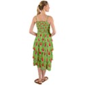 Juicy Slices Of Watermelon On A Green Background Layered Bottom Dress View2