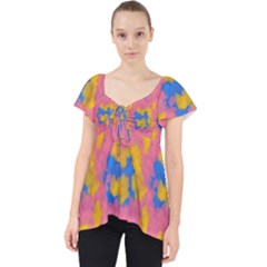 Abstract Painting Lace Front Dolly Top by SychEva