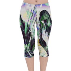 In Orbit Velvet Capri Leggings  by MRNStudios