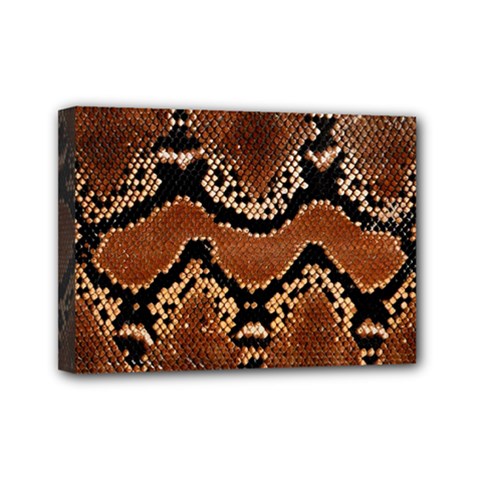 Leatherette Snake 3 Mini Canvas 7  X 5  (stretched) by skindeep