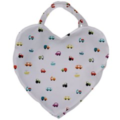 Cute Bright Little Cars Giant Heart Shaped Tote by SychEva