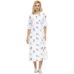 Funny Pugs Double Cuff Midi Dress by SychEva