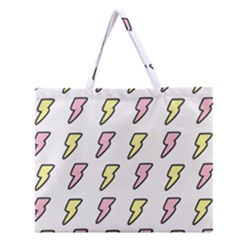 Pattern Cute Flash Design Zipper Large Tote Bag by brightlightarts