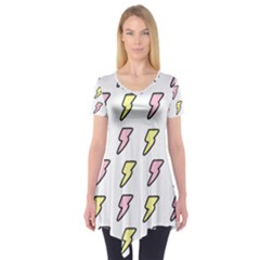 Pattern Cute Flash Design Short Sleeve Tunic  by brightlightarts