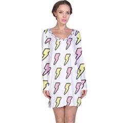 Pattern Cute Flash Design Long Sleeve Nightdress by brightlightarts