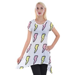 Pattern Cute Flash Design Short Sleeve Side Drop Tunic by brightlightarts