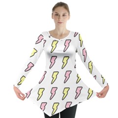 Pattern Cute Flash Design Long Sleeve Tunic  by brightlightarts