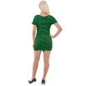 Crocodile Leather Green Short Sleeve Asymmetric Mini Dress View2