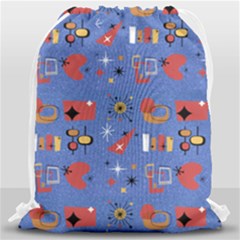 Blue 50s Drawstring Bag (large) by NerdySparkleGoth