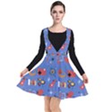 Blue 50s Plunge Pinafore Dress View1