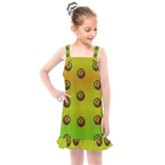 Sun Flowers For Iconic Pleasure In Pumpkin Time Kids  Overall Dress by pepitasart