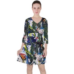 Snow In A City-1-1 Quarter Sleeve Ruffle Waist Dress by bestdesignintheworld