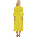 Purple Hearts On Yellow Background Midsummer Wrap Dress View4