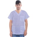 Lighblu Plaid Small Men s V-Neck Scrub Top View1