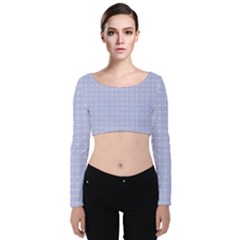 Lighblu Plaid Small Velvet Long Sleeve Crop Top by snowwhitegirl