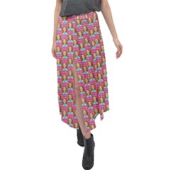 Girl Pink Velour Split Maxi Skirt by snowwhitegirl