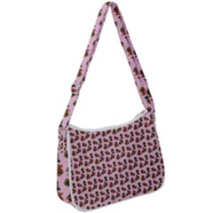 Cute Deer Pattern Pink Zip Up Shoulder Bag by snowwhitegirl