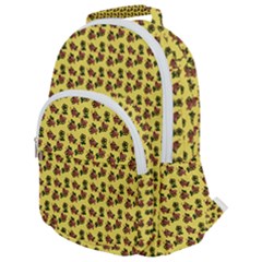 Cute Deer Pattern Yellow Rounded Multi Pocket Backpack by snowwhitegirl