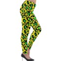 Yellow and green, neon leopard spots pattern Lightweight Velour Leggings View4