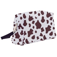 Brown Cow Spots Pattern, Animal Fur Print Wristlet Pouch Bag (large) by Casemiro