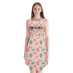 Funny Sweets With Teeth Sleeveless Chiffon Dress   by SychEva