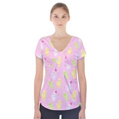 Pastel Adventure Short Sleeve Front Detail Top by thePastelAbomination