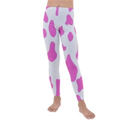 Pink Cow Spots, Large Version, Animal Fur Print In Pastel Colors Kids  Lightweight Velour Leggings by Casemiro