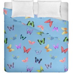 Multicolored Butterflies Whirl Duvet Cover Double Side (king Size) by SychEva